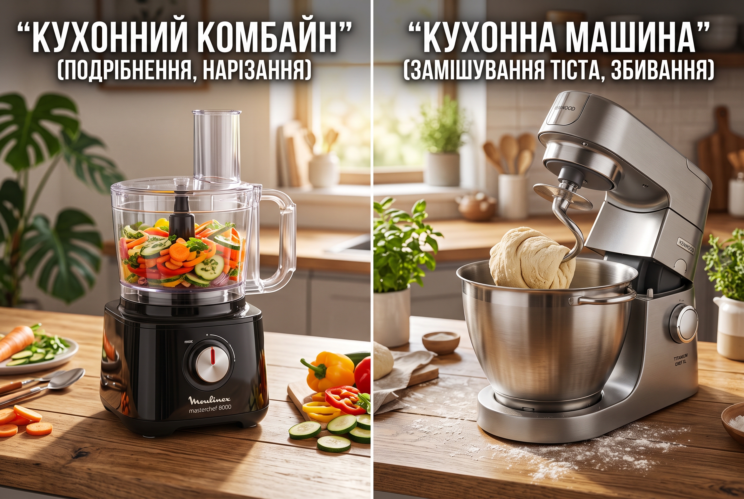 порівняння кухонна машина чи комбайн на столі