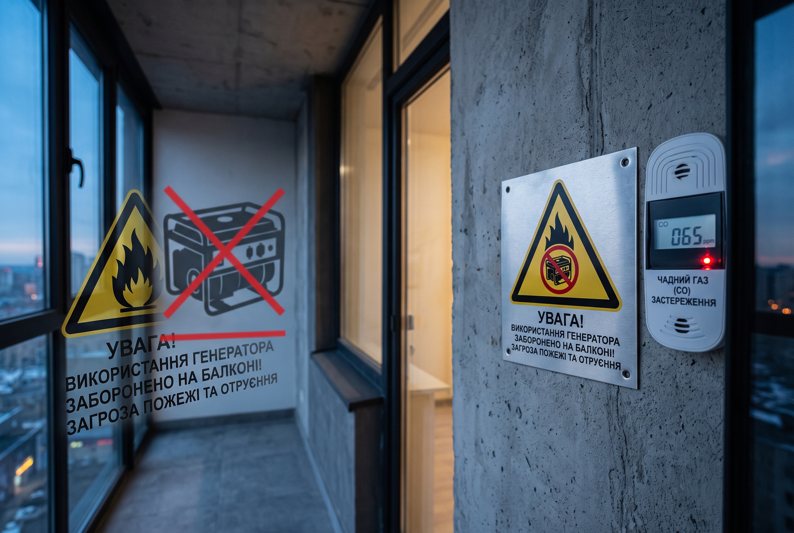 Не можна ставити генератор на балконі