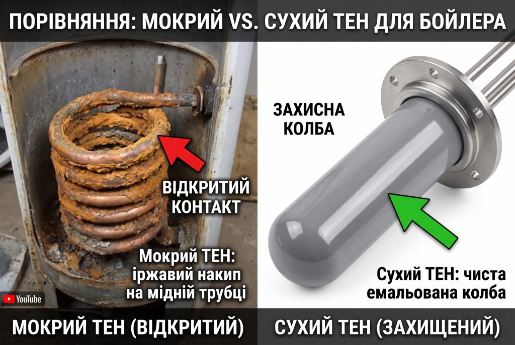 порівняння сухий чи мокрий тен для бойлера