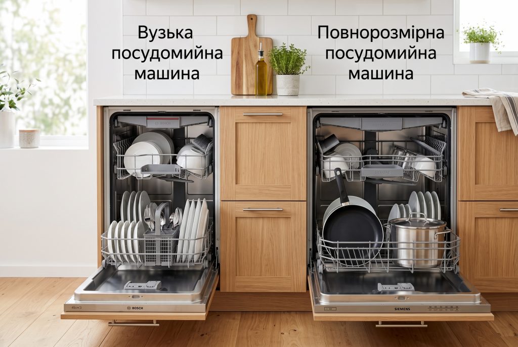 порівняння посудомийна машина 45 чи 60 см