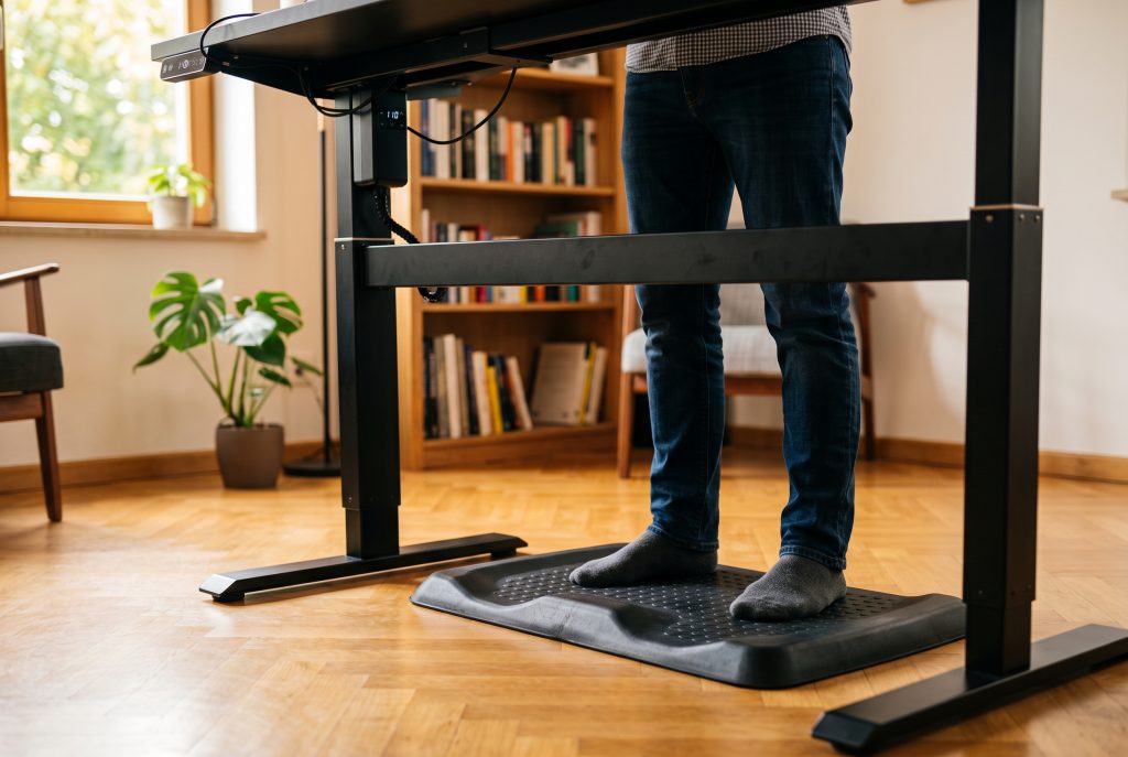 Робота стоячи на ортопедичному килимку anti-fatigue mat для регульованого столу