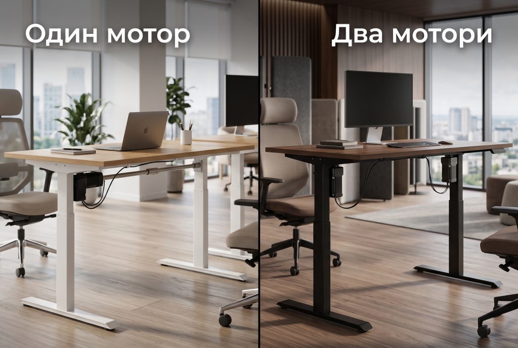 стіл з регулюванням висоти один чи два мотори